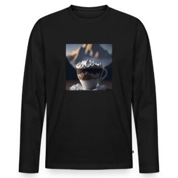 Amazing cup of coffee, unusual design - Men's Premium Organic Long Sleeve Shirt - black - Front - Nico (187cm)