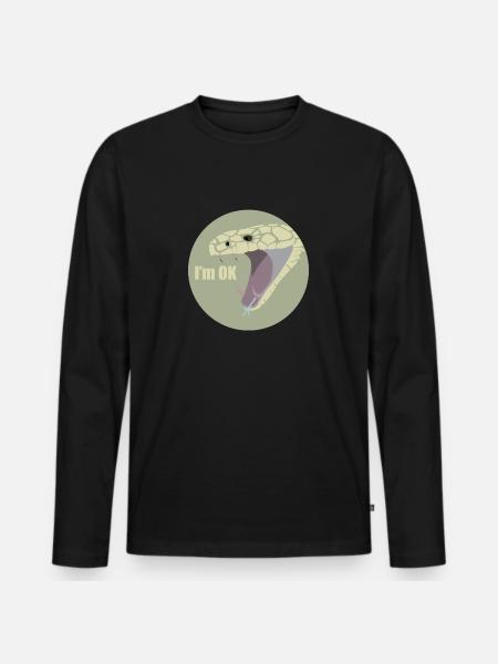 I am OK - Men's Premium Organic Long Sleeve Shirt - black