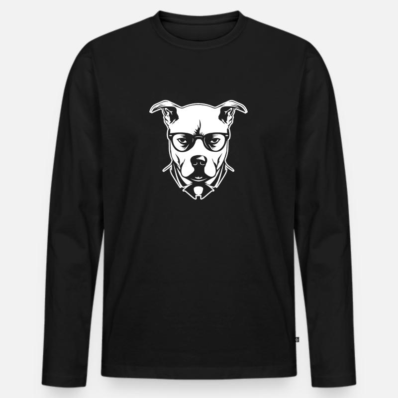 Pitbull - Männer Premium Bio Langarmshirt - Schwarz