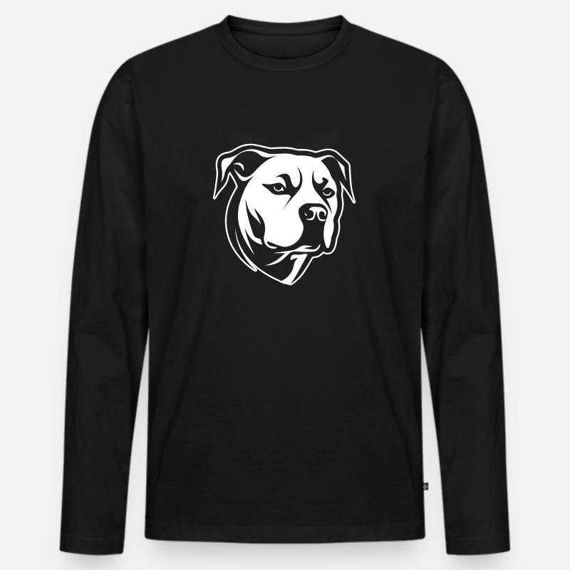 Pitbull - Männer Premium Bio Langarmshirt - Schwarz