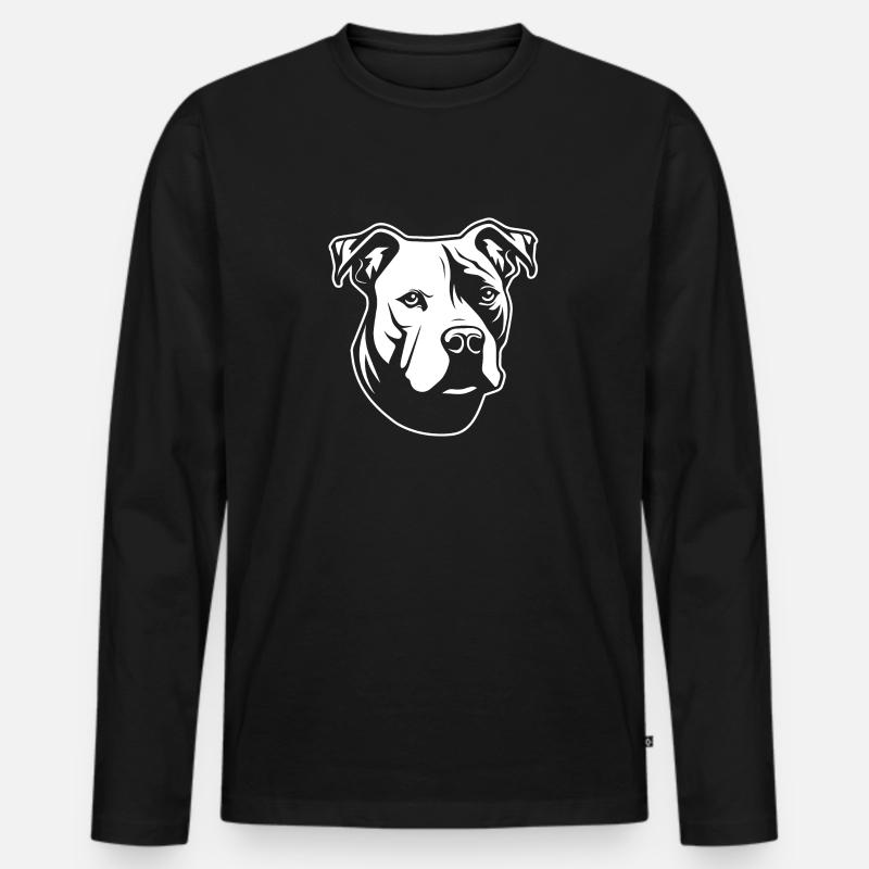 Pitbull - Männer Premium Bio Langarmshirt - Schwarz