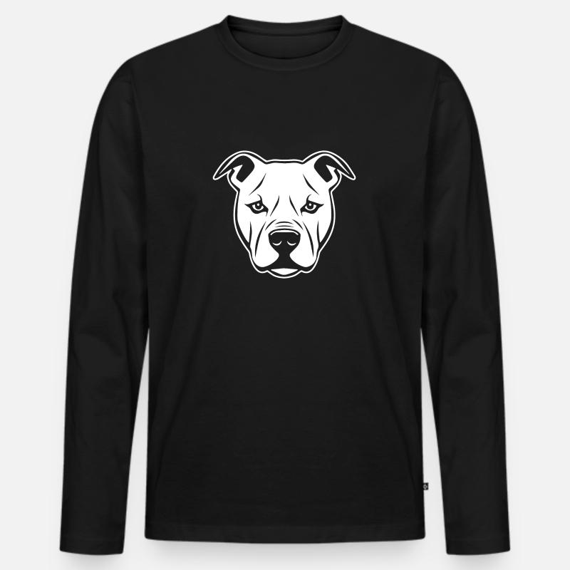 Pitbull - Männer Premium Bio Langarmshirt - Schwarz