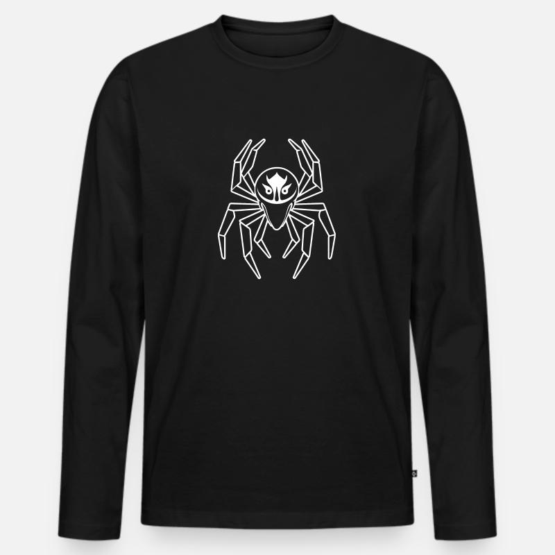Spinne Spinnen Tiere - Männer Premium Bio Langarmshirt - Schwarz