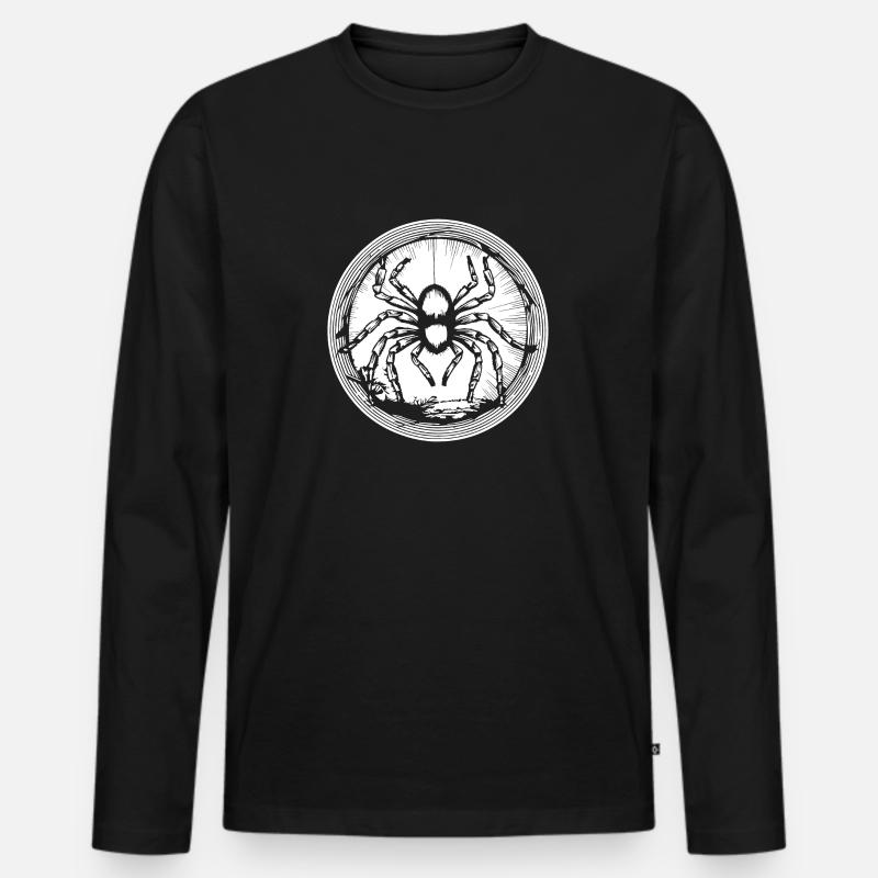 Spinne Spinnen Tiere - Männer Premium Bio Langarmshirt - Schwarz