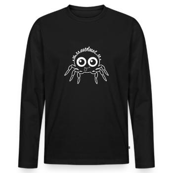 Spinne Spinnen Tiere - Männer Premium Bio Langarmshirt - Schwarz - Vorne - Nico (187cm)