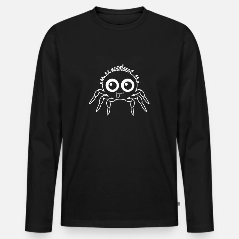 Spinne Spinnen Tiere - Männer Premium Bio Langarmshirt - Schwarz