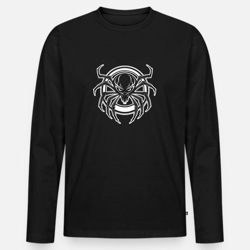 Spinne Spinnen Tiere - Männer Premium Bio Langarmshirt - Schwarz