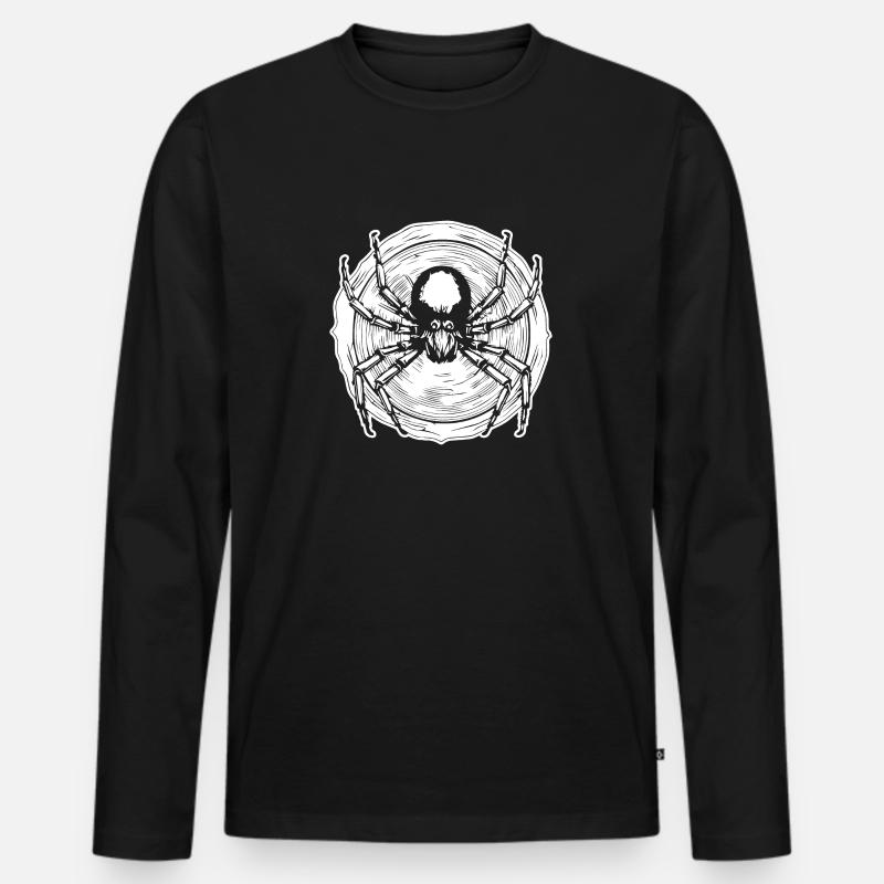 Spinne Spinnen Tiere - Männer Premium Bio Langarmshirt - Schwarz
