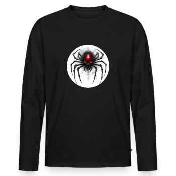 Spider - Männer Premium Bio Langarmshirt - Schwarz - Vorne - Nico (187cm)