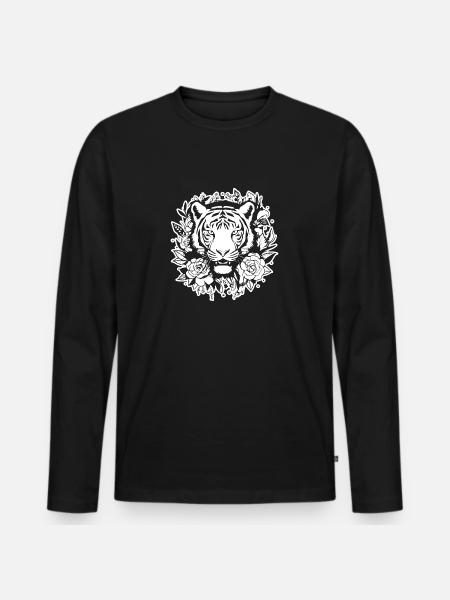 Tiger Big Cat - Men's Premium Organic Long Sleeve Shirt - black