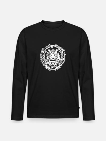 Tiger Big Cat - Men's Premium Organic Long Sleeve Shirt - black