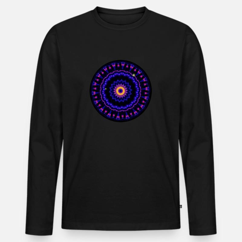 Mantra 2 - Männer Premium Bio Langarmshirt - Schwarz