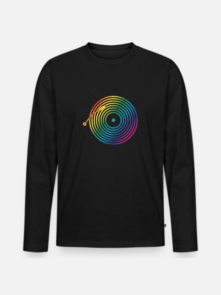 DJ Vinyle Musique - T-shirt manches longues Premium bio Homme - noir