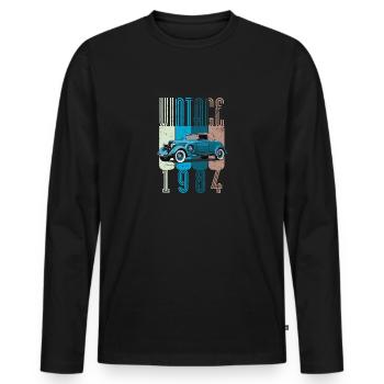 Millésime 1984 - T-shirt manches longues Premium bio Homme - noir - Devant - Nico (187cm)