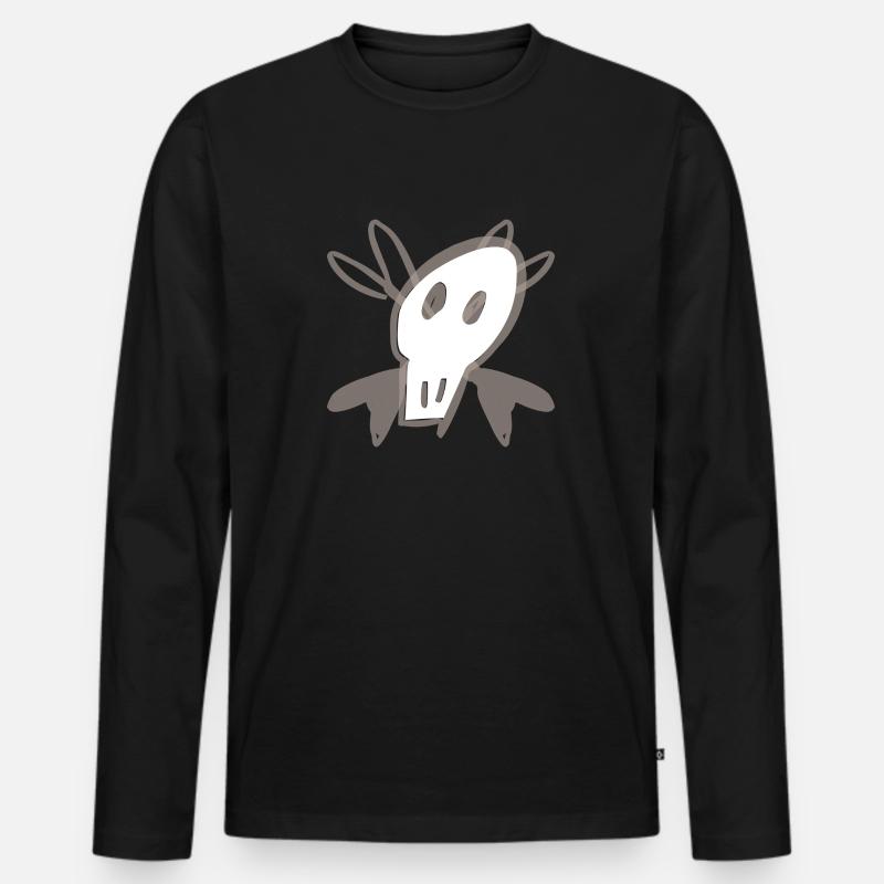 Schädel - Männer Premium Bio Langarmshirt - Schwarz