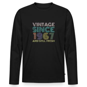 Millésime 1967 - T-shirt manches longues Premium bio Homme - noir - Devant - Nico (187cm)