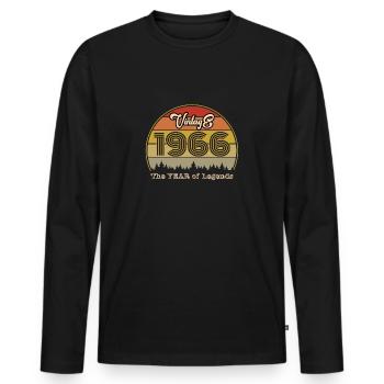 Millésime 1966 - T-shirt manches longues Premium bio Homme - noir - Devant - Nico (187cm)
