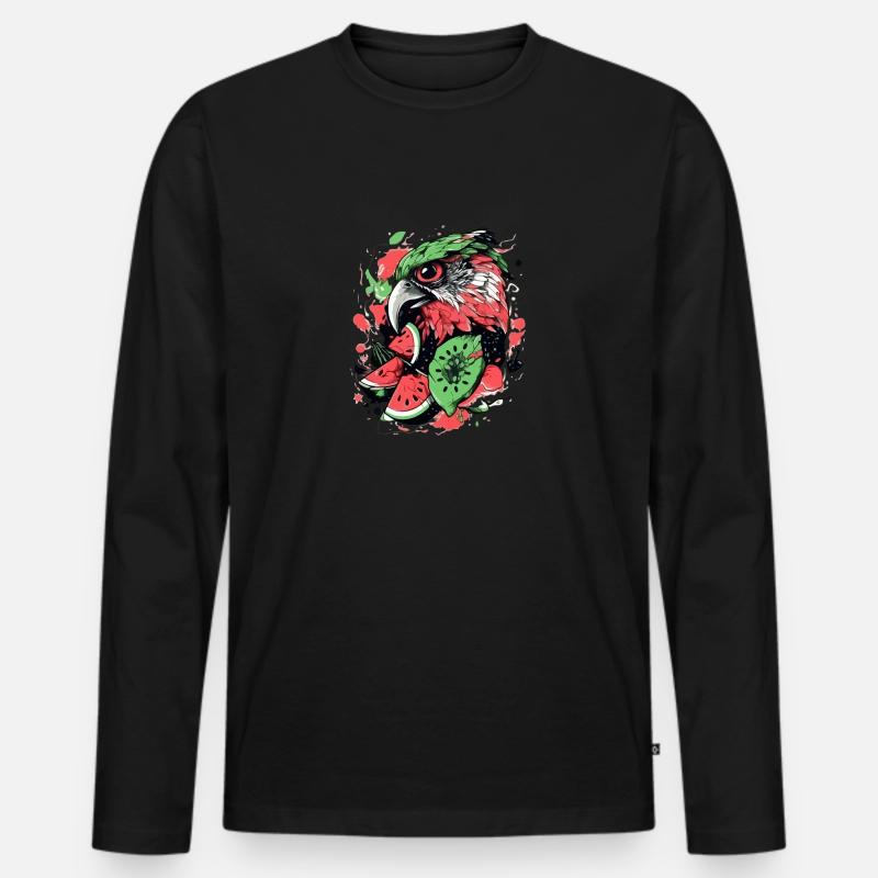 Brazi der Falke - Männer Premium Bio Langarmshirt - Schwarz