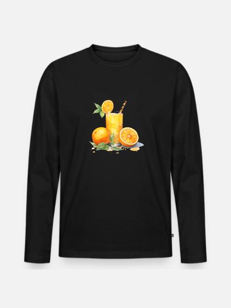 the fresh orange juice - Men's Premium Organic Long Sleeve Shirt - black