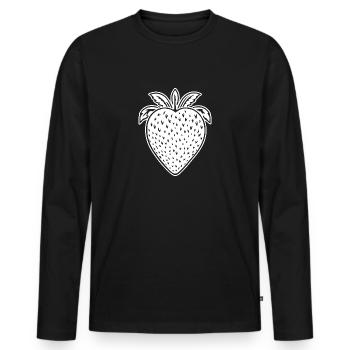 Strawberry Fruit Fruit - Men's Premium Organic Long Sleeve Shirt - black - Front - Nico (187cm)