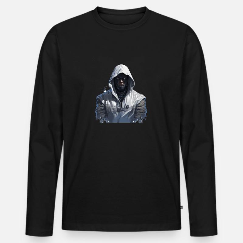 stiller Schatten - Männer Premium Bio Langarmshirt - Schwarz