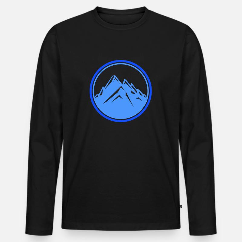 berge - Männer Premium Bio Langarmshirt - Schwarz