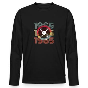 Millésime 1965 - T-shirt manches longues Premium bio Homme - noir - Devant - Nico (187cm)