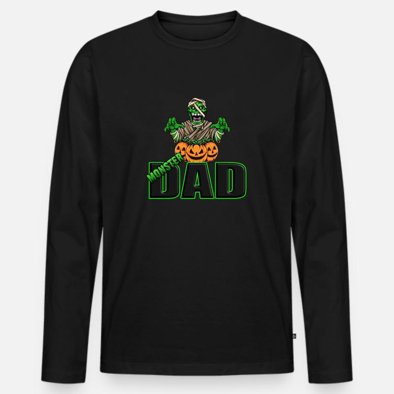 Monsterdad - Männer Premium Bio Langarmshirt - Schwarz