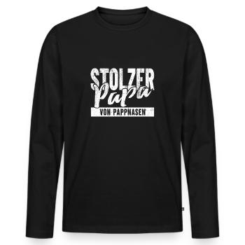 Stolzer Papa von Pappnasen - Männer Premium Bio Langarmshirt - Schwarz - Vorne - Nico (187cm)