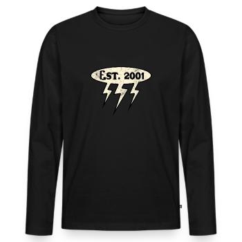 Millésime 2001 - T-shirt manches longues Premium bio Homme - noir - Devant - Nico (187cm)