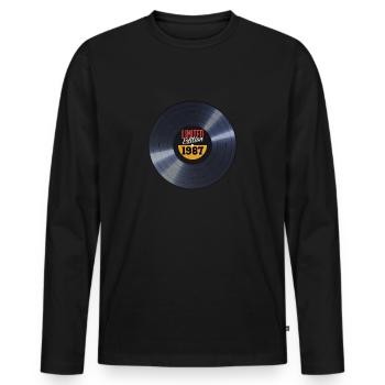 Millésime 1987 - T-shirt manches longues Premium bio Homme - noir - Devant - Nico (187cm)