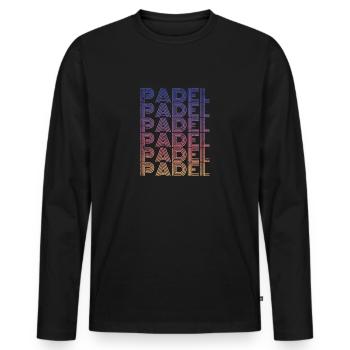 Pádel Vintage - Männer Premium Bio Langarmshirt - Schwarz - Vorne - Nico (187cm)