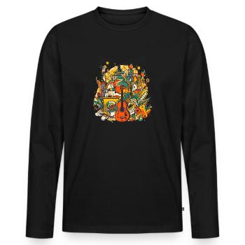 Des visiteurs du monde entier viennent à Rio de Janeiro - T-shirt manches longues Premium bio Homme - noir - Devant - Nico (187cm)