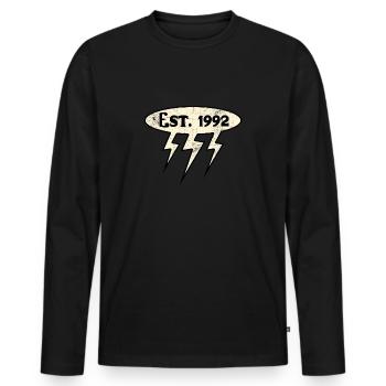Millésime 1992 - T-shirt manches longues Premium bio Homme - noir - Devant - Nico (187cm)