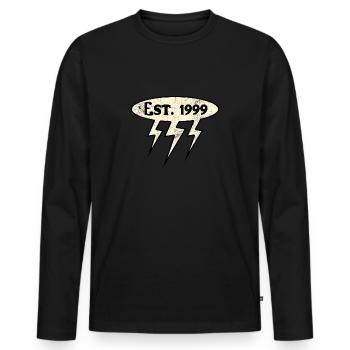 Millésime 1999 - T-shirt manches longues Premium bio Homme - noir - Devant - Nico (187cm)