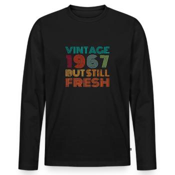 Millésime 1967 - T-shirt manches longues Premium bio Homme - noir - Devant - Nico (187cm)
