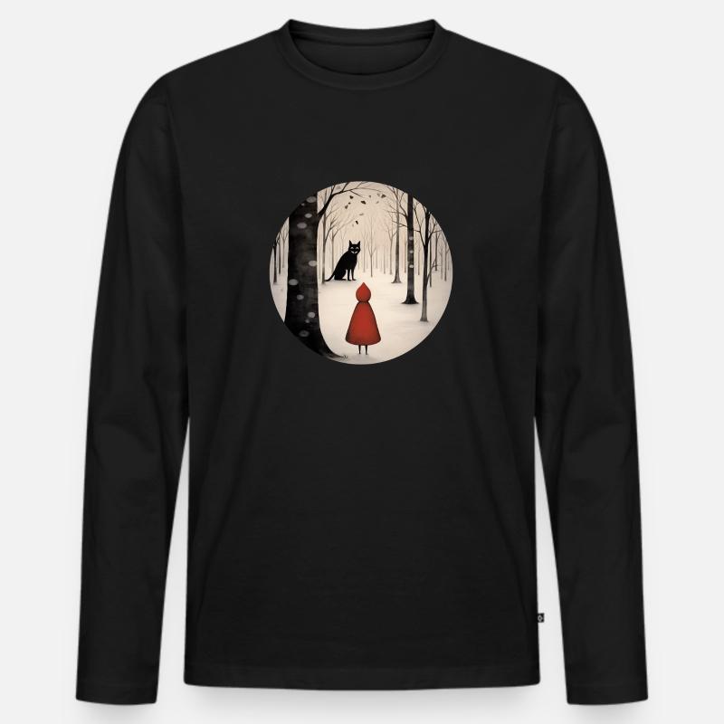 Rotkäppchen - Männer Premium Bio Langarmshirt - Schwarz