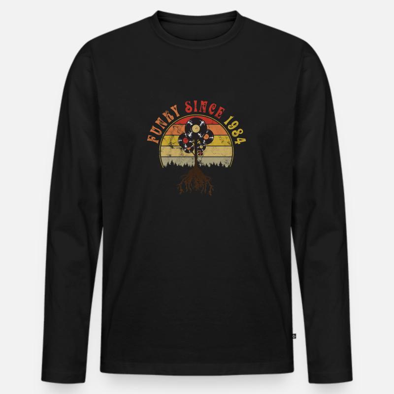 1984 Geburtsjahr - Männer Premium Bio Langarmshirt - Schwarz