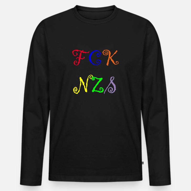 FCK NZS - Männer Premium Bio Langarmshirt - Schwarz