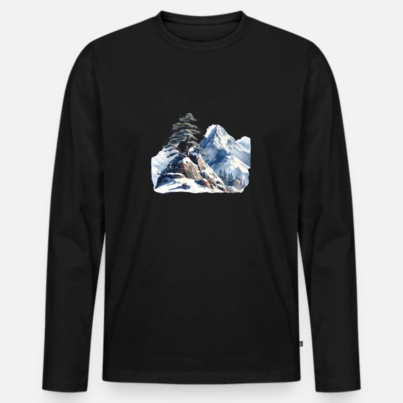 Am Rande der Baumgrenze - Männer Premium Bio Langarmshirt - Schwarz