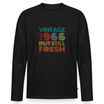 Millésime 1966 - T-shirt manches longues Premium bio Homme - noir - Devant - Nico (187cm)