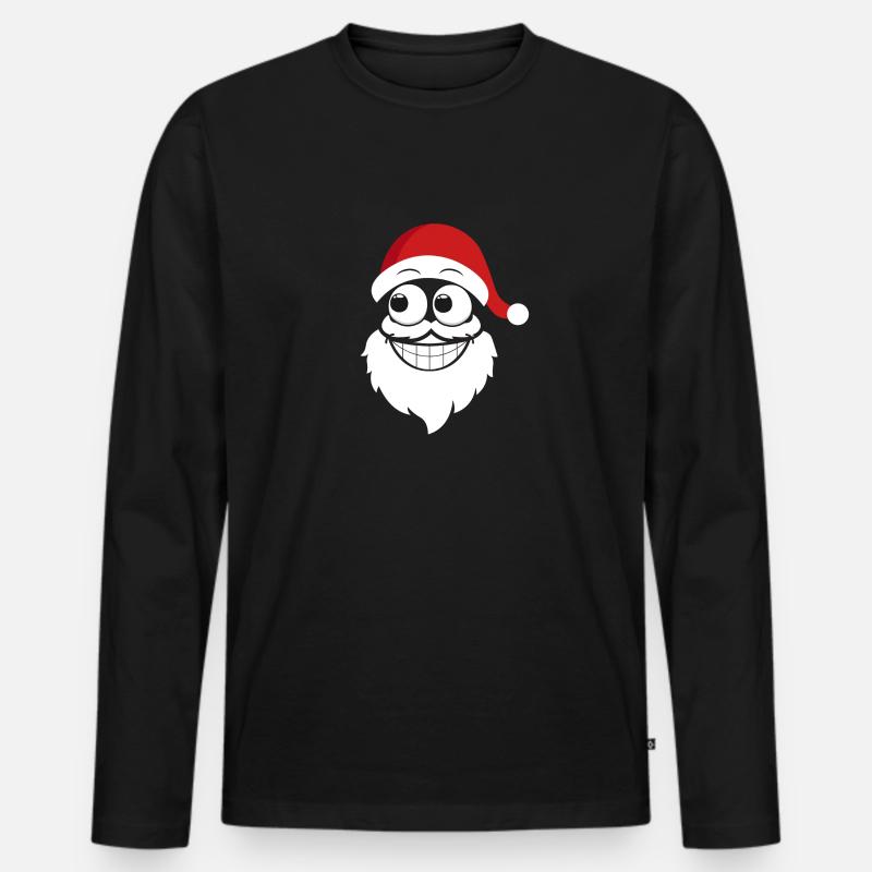 Lachender Santa - Männer Premium Bio Langarmshirt - Schwarz