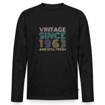 Millésime 1963 - T-shirt manches longues Premium bio Homme - noir - Devant - Nico (187cm)