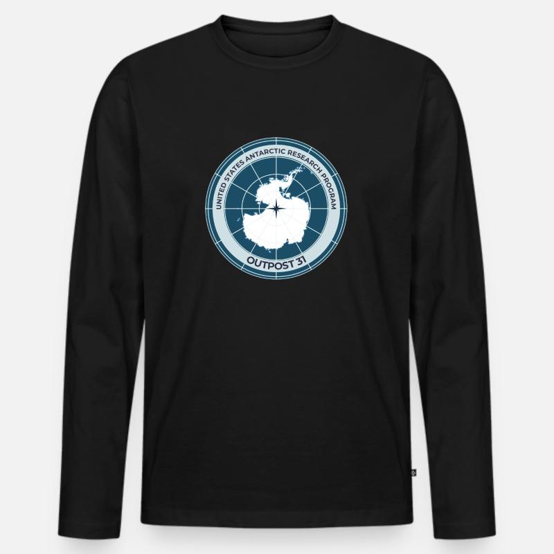 Außenposten 31 - Männer Premium Bio Langarmshirt - Schwarz