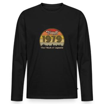 Millésime 1979 - T-shirt manches longues Premium bio Homme - noir - Devant - Nico (187cm)