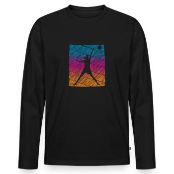 Cool Basketball Femmes Fille Cadeau - T-shirt manches longues Premium bio Homme - noir - Devant - Nico (187cm)