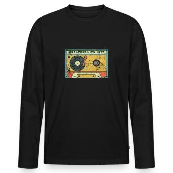 Millésime 1977 - T-shirt manches longues Premium bio Homme - noir - Devant - Nico (187cm)