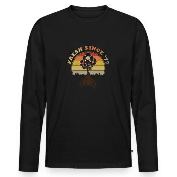 Millésime 1977 - T-shirt manches longues Premium bio Homme - noir - Devant - Nico (187cm)