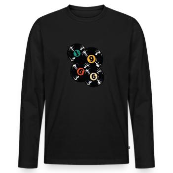 Vintage 1966 - Männer Premium Bio Langarmshirt - Schwarz - Vorne - Nico (187cm)