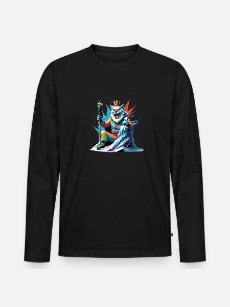 Snow King - Männer Premium Bio Langarmshirt - Schwarz
